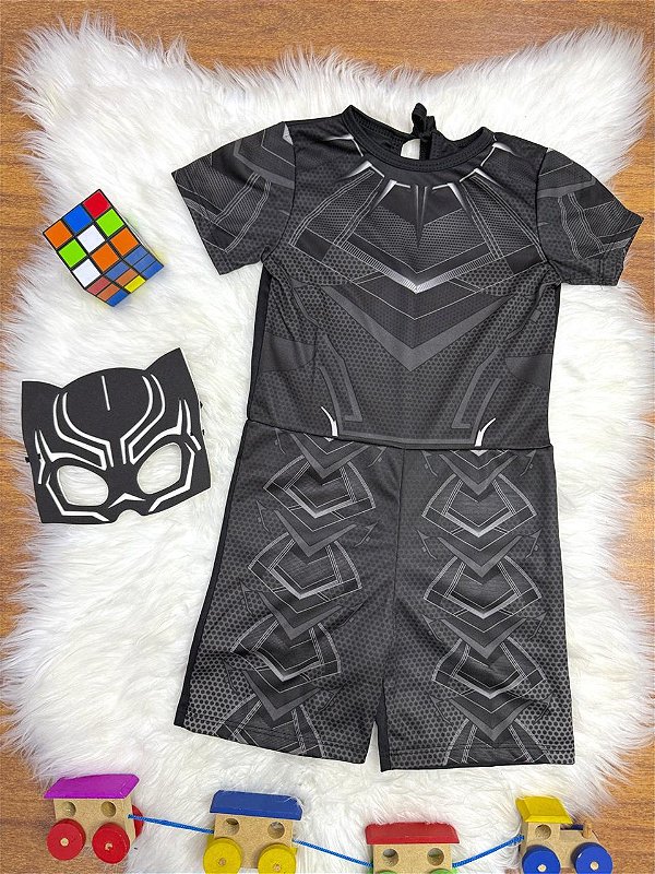 Fantasia Infantil Menino Pantera Negra Dia das Crianças