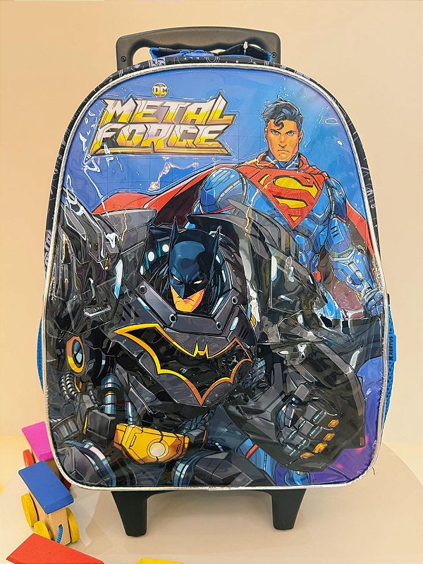 Mochila de Rodinhas Escolar Liga da Justiça Metal Force