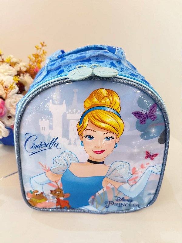 Lancheira Escolar da Princesa Disney Cinderela Azul