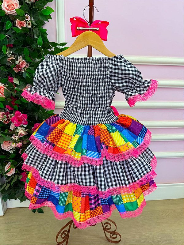 Vestido Junino Luxo Quermesse do Sertão Preto