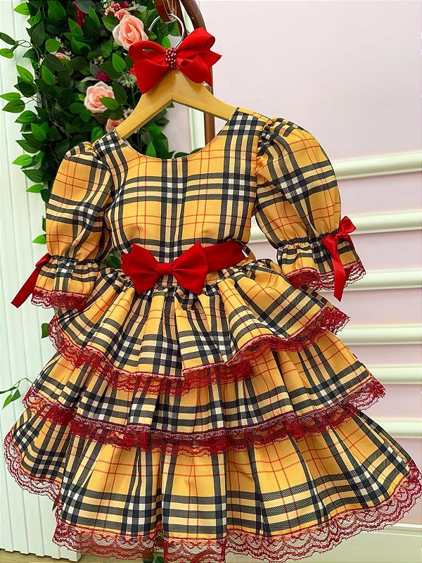 Vestido Infantil Junino Festa Junina Encanto Caipira