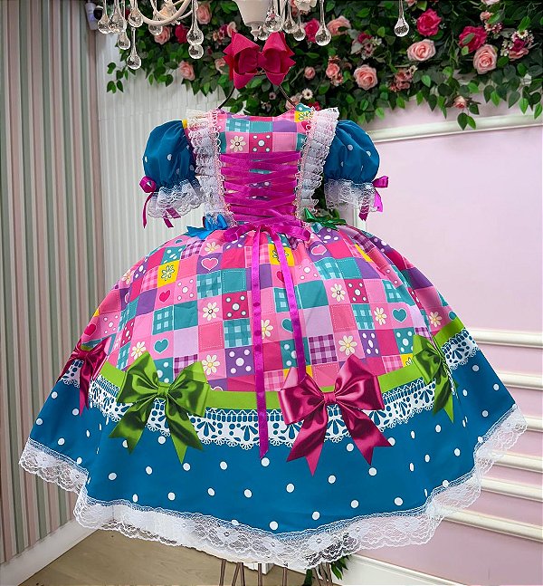 Vestido Junino Luxo Quermesse Luz do Interior