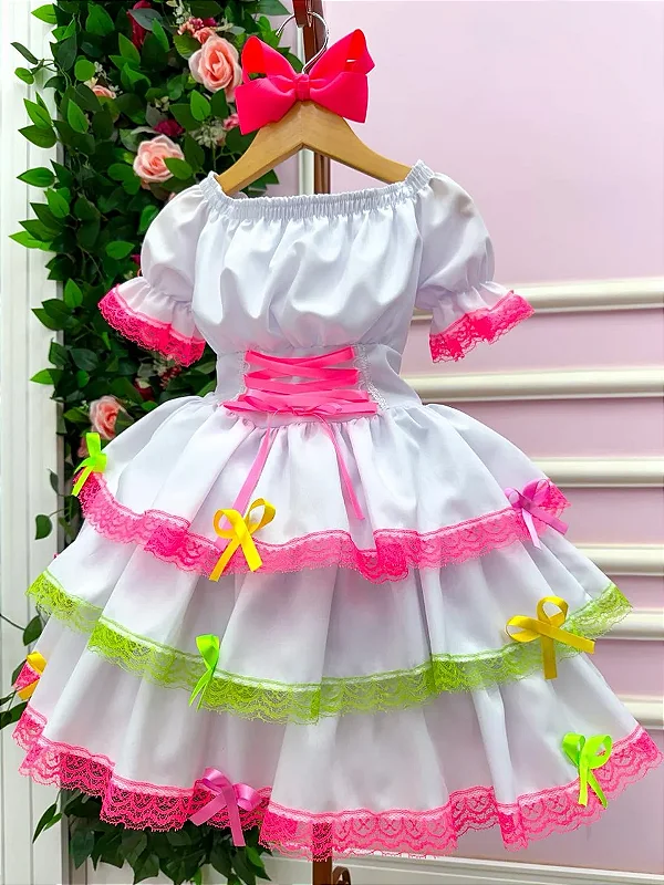 Vestido Junino Noivinha Infantil Quadrilha Caipira