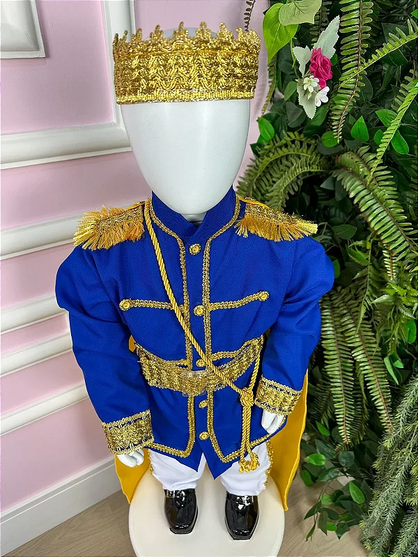 Fantasia Infantil Pequeno Principe Rei Conjunto Realeza
