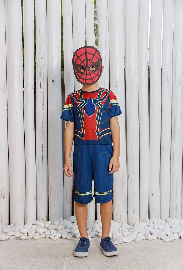 Fantasia Meninos Homem Aranha com Máscara