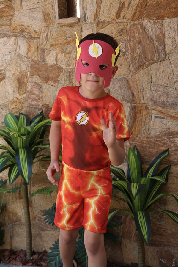 Fantasia Meninos Flash com Máscara