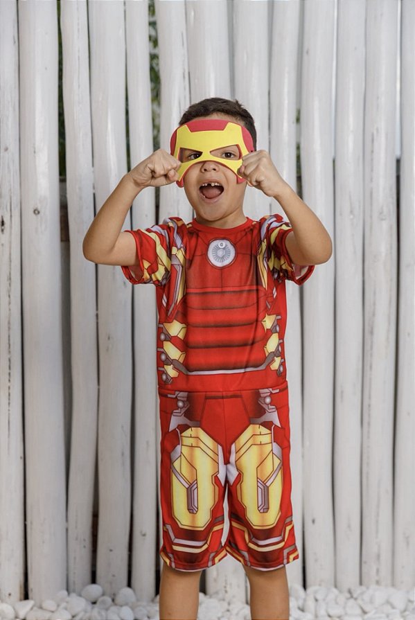 Fantasia Meninos Homem de Ferro com Máscara