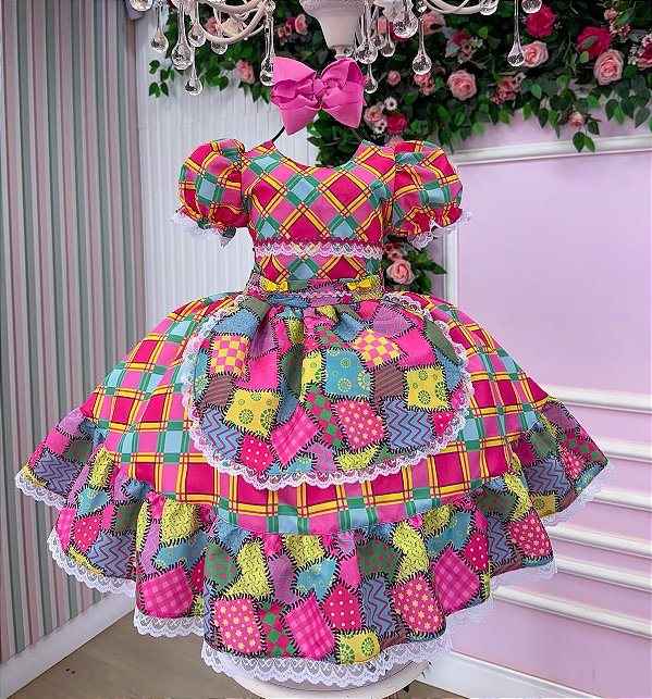 Vestido Infantil Junino Magia do Sertão