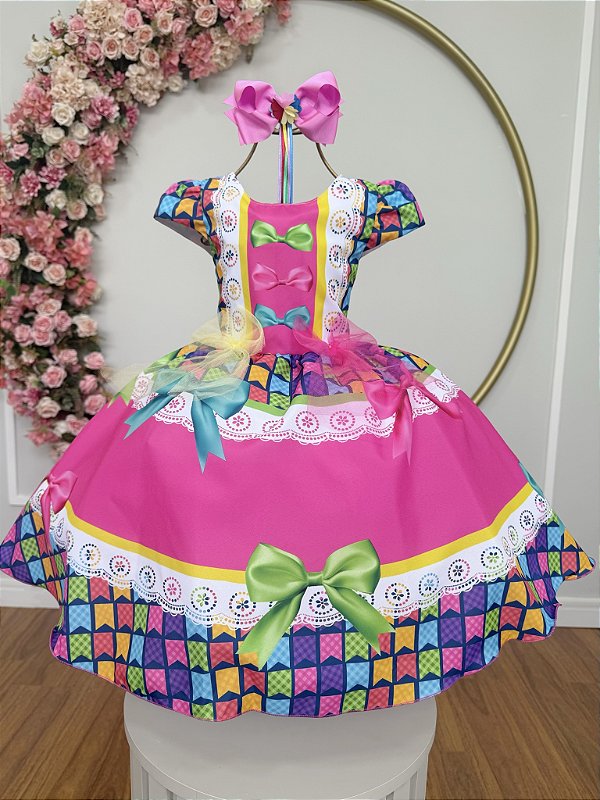 Vestido de Festa Junina Infantil Junino Caipira Quadrilha