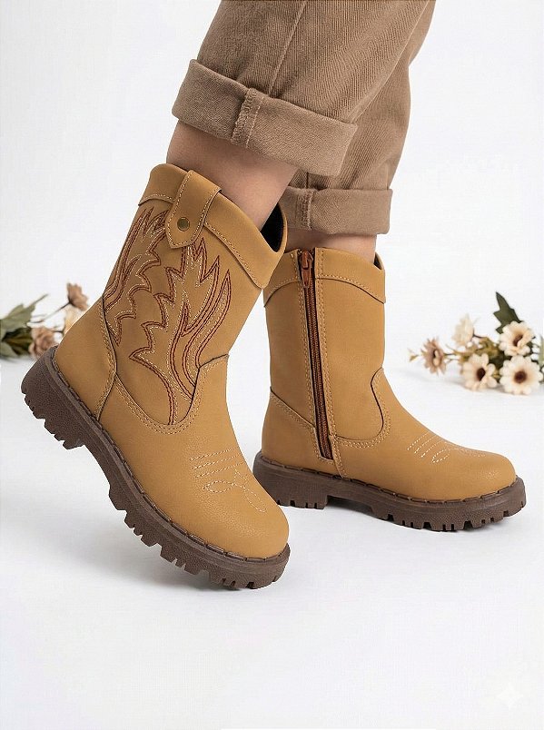 Bota Infantil Texana Menina Country Nilqi Mostarda