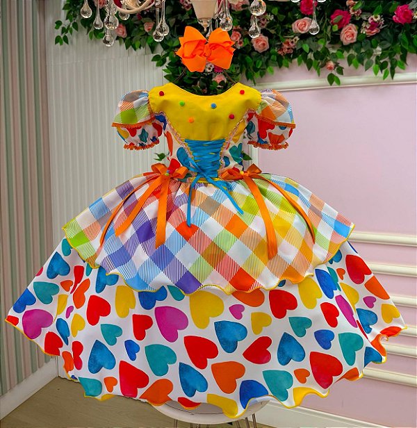 Vestido Junino Luxo Quermesse Doce do Arraia