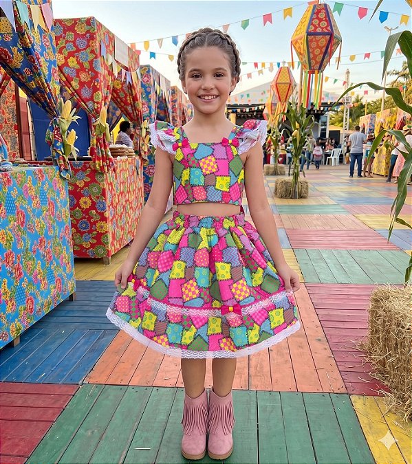 Conjunto Junino Menina Festa Junina São João