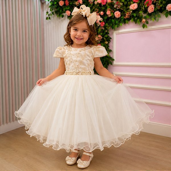 Vestido Infantil Jardim Fada Off Encantada Borboletas