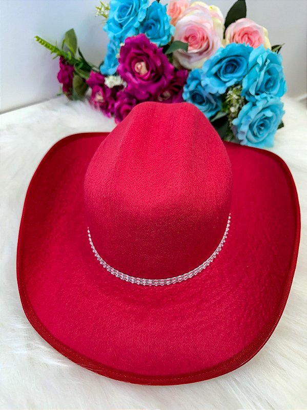 Chapéu Vermelho Boiadeira Cowboy Infantil Festa Rodeio