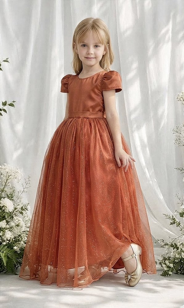 Vestido Infantil Formatura Festas Luxo Daminhas Terracota