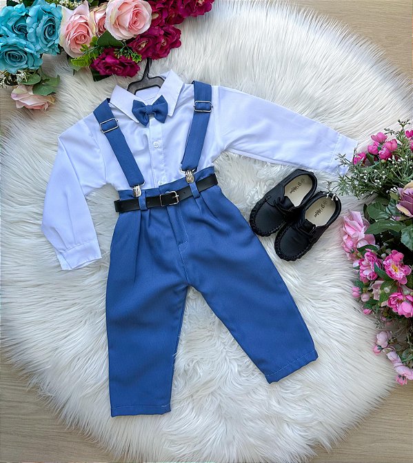 Conjunto Social de Menino Infantil com Suspensório Festa Luxo Casamento Formatura