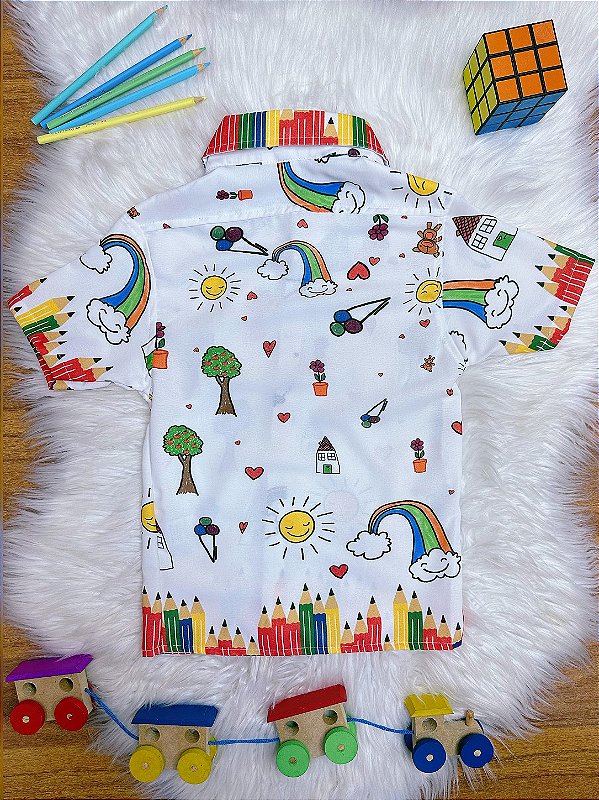 Camisa Infantil Festa Formatura Escolar Aquarela Pintando 7