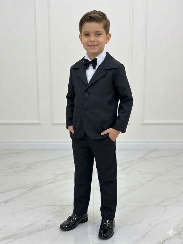 Conjunto Social Infantil Terno Preto Menino