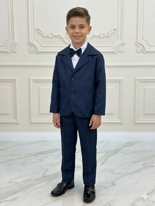 Conjunto Social Infantil Terno Azul Marinho Menino