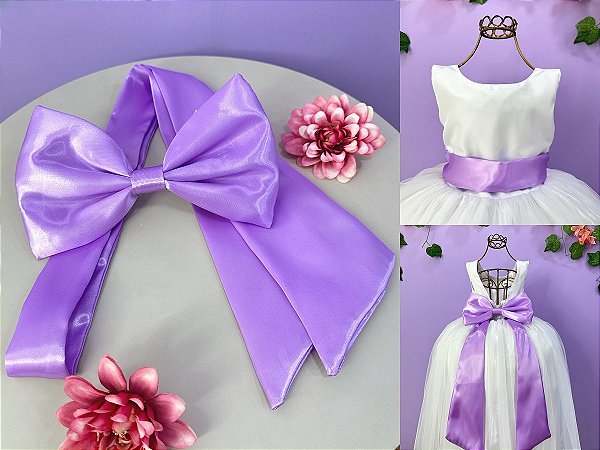 Faixa ajustável com Laço feitos de cetim Vestidos Daminhas e Formatura