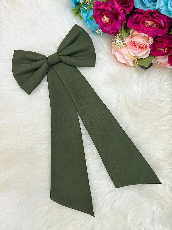 Faixa ajustável com Laço Verde Oliva para Vestidos Daminhas e Formatura