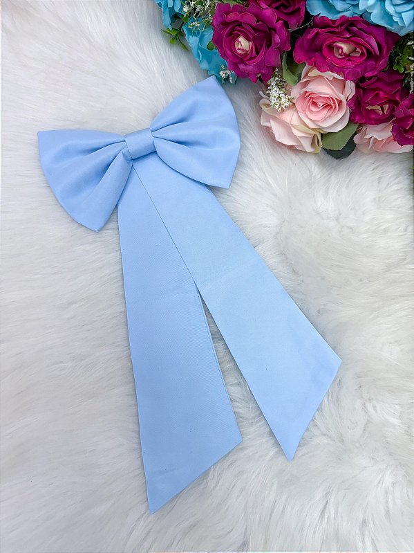 Faixa ajustável com Laço Azul Bebe para Vestidos Daminhas e Formatura