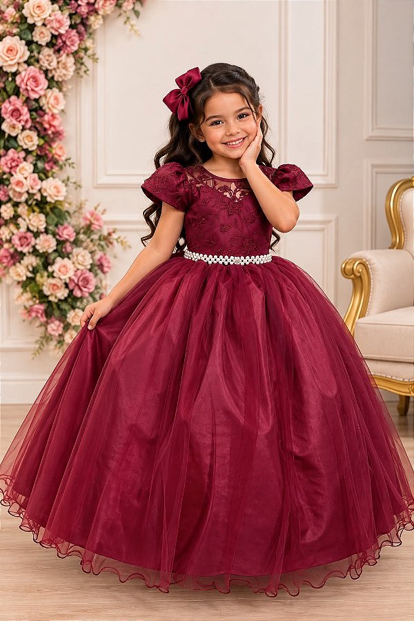 Vestido Festa Infantil Princesa Formatura Daminha Rose