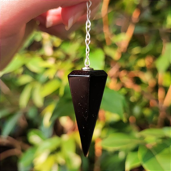 Pêndulo de Obsidiana Negra - Proteção e Antiestresse
