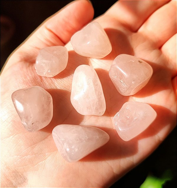 Quartzo Rosa Rolado Pequeno - Kit com 7 - Amor, Perdão e Equilíbrio