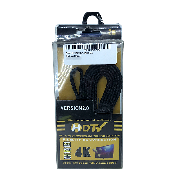 Cabo HDMI 2m versão 2.0