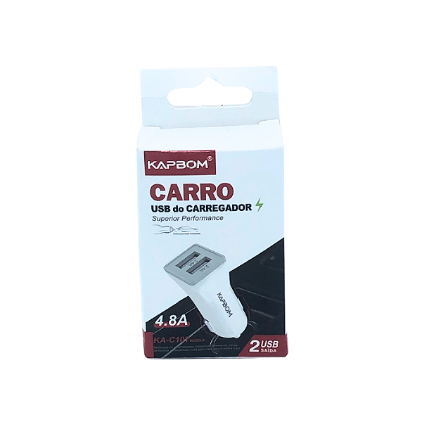 Carregador Veicular 2 USB 4.8A - Kapbom