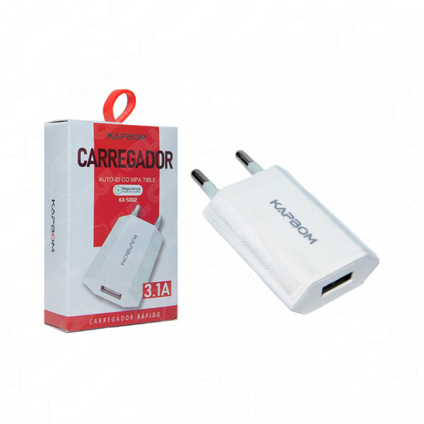 Carregador de Tomada USB - KA5002 - 3.1A - Kapbom