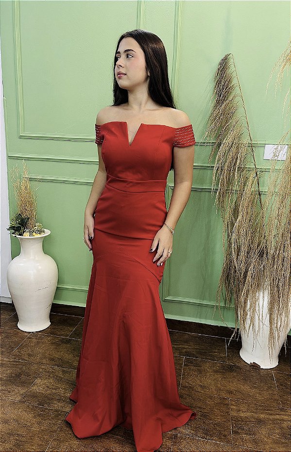 Vestido Vermelho calda sereia