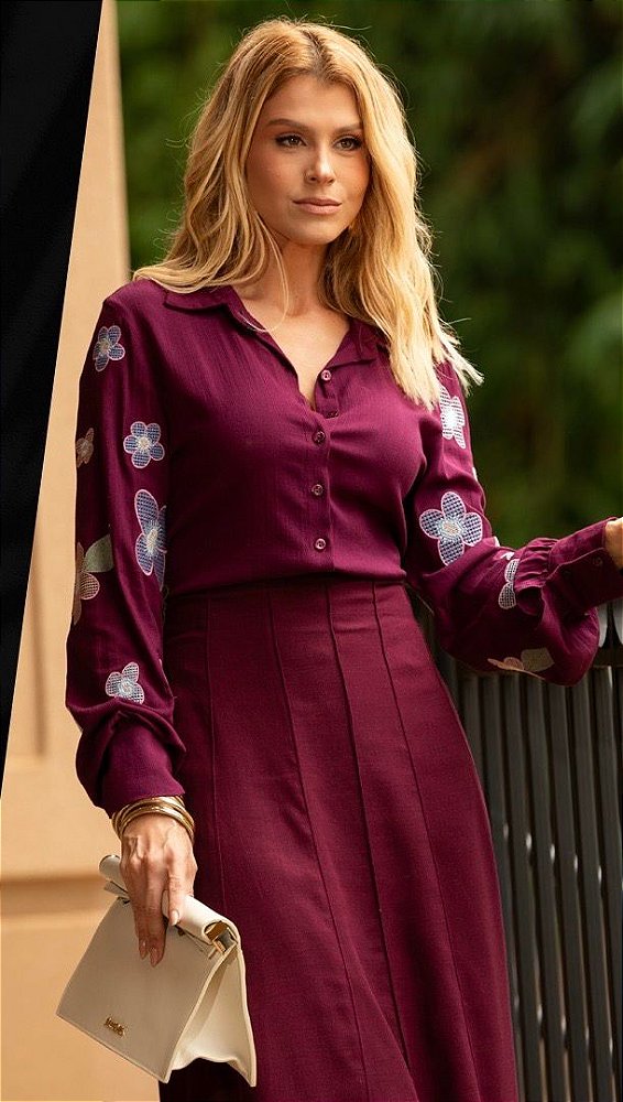 Camisa Manga Longa Com Bordado