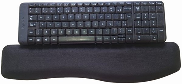 Apoio para Teclado com Siicone Gel Tecido Preto