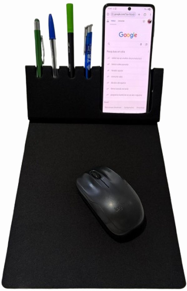 Mouse Pad com Suporte para Celular e Canetas