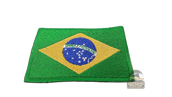 Bandeira País Brasil Patch Bordado Para Camisa Uniforme Boné