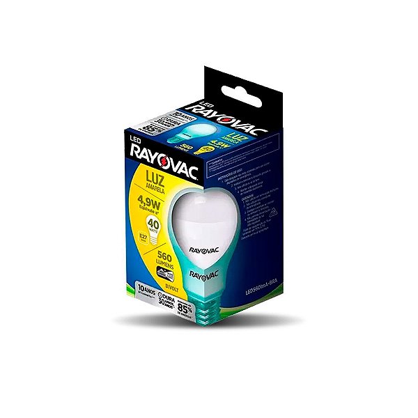 Lâmpada Led Rayovac 4,9W Bivolt Amarela - 1 Lâmpada