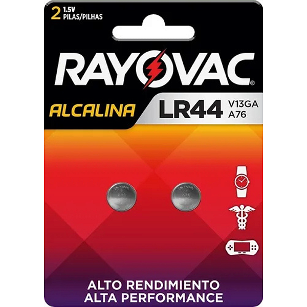 Pilhas Eletrônicas Botão V13GA - Cartela com 2 un - Rayovac