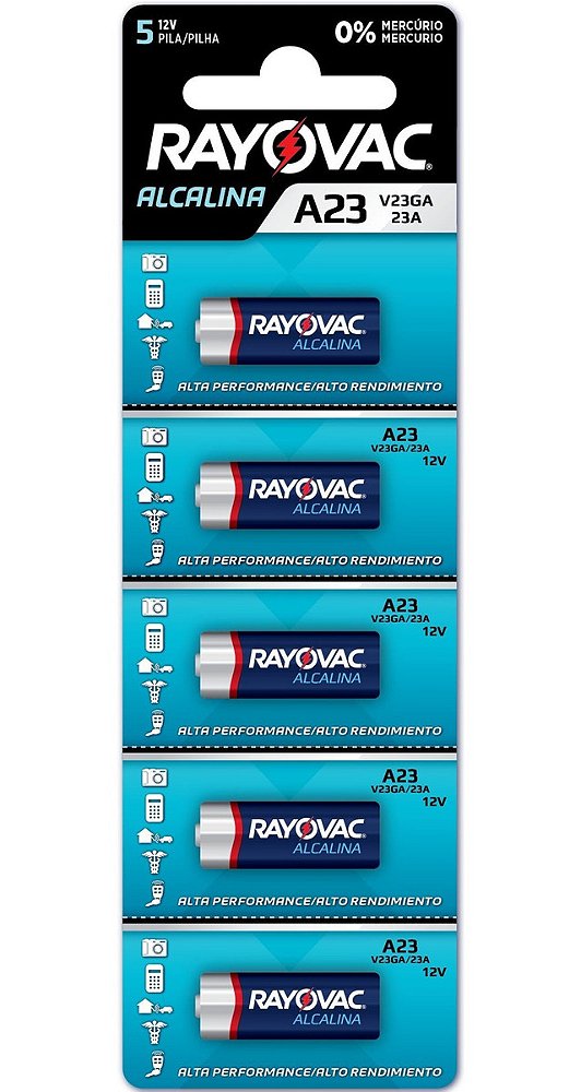 Pilha Eletrônica Rayovac V23GA - Multiblister com 5 Pilhas