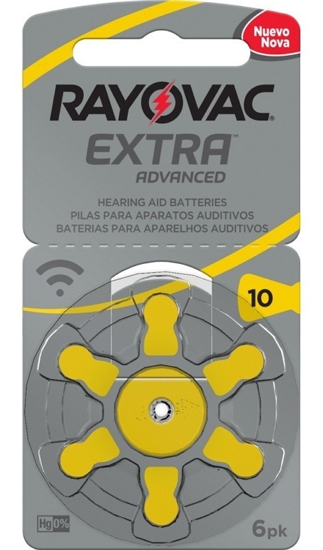 Bateria Auditiva Rayovac Tamanho 10 - Cartela c/6unid