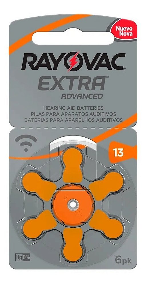 Bateria Auditiva Rayovac Tamanho 13 Cartela c/6unid