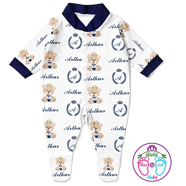 Saída de maternidade personalizada ursinho realeza