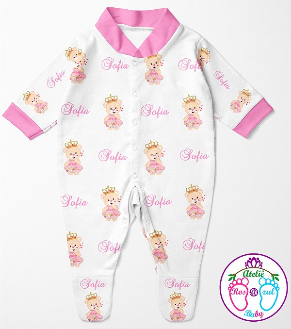 Saída de maternidade personalizada ursinha realeza