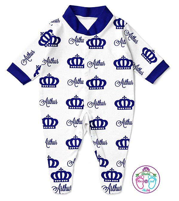 Saída de maternidade personalizada coroa realeza