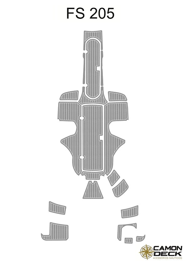 Piso Náutico EVA Premium Sob Medida - Lancha FS 205| Camon Deck