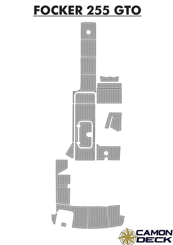 Piso Náutico EVA Premium Sob Medida - Lancha Focker 255 GTO| Camon Deck