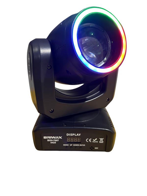 MINI MOVING HEAD BEAM LED 100W COM BORDA