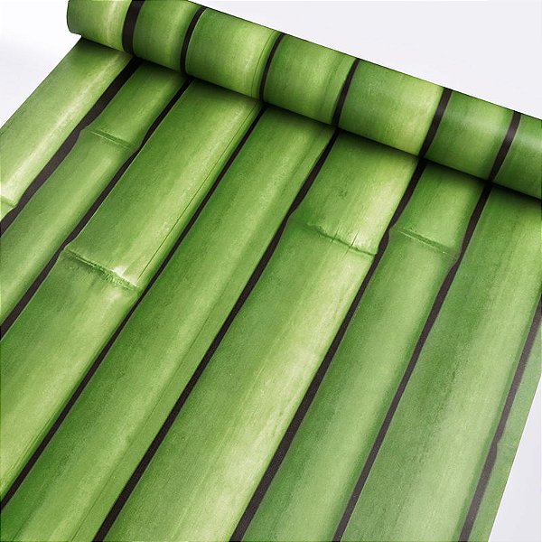 10 Metros Papel De Parede Adesivo Lavável Vinílico Modelo Bambu Verde