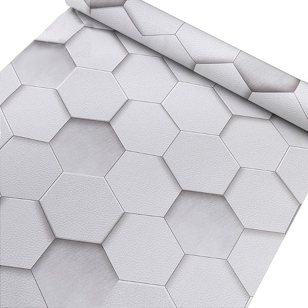 10 Metros Papel De Parede Adesivo Lavável Vinílico Modelo Hexágono